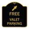 Signmission Free Valet Parking W/ Upper Right Arrow, Black & Gold Aluminum Sign, 18" x 18", BG-1818-23940 A-DES-BG-1818-23940 - alternate 1